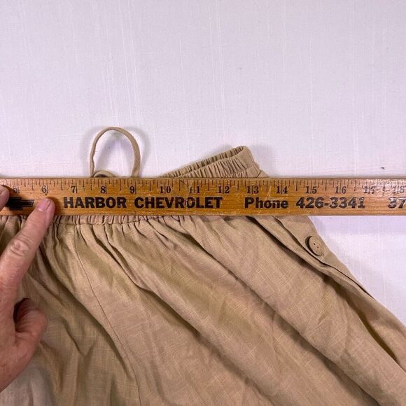 JMP The Label Tan Rayon Blend High Waisted Buttoned Wide Leg Pants Medium - Picture 8 of 11